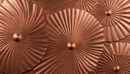 Embossed copper texture with delicate fan-like patterns