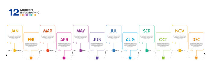 Infographic for presentation 12 months in 4 quarter can used for workflow layout, process diagram, flow chart.