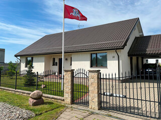 typical european village house, summer background