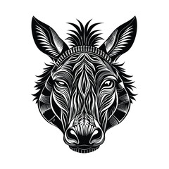 Donkey face silhouette art illustrator.