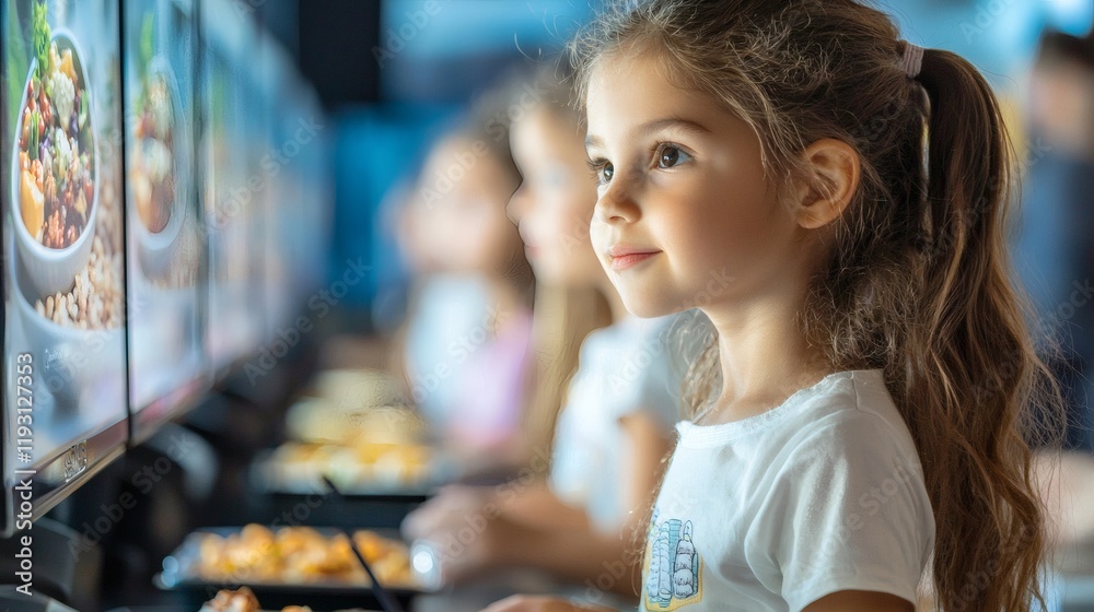 Poster a nutrition education workshop with interactive displays on healthy choices stock photo with side co