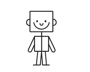 Robot character of person Vector Illustration.