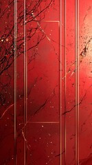 Fototapeta premium Elegant Red Background with Golden Frame and Delicate Patterns Ideal for Chinese New Year Celebrations and Festive Events