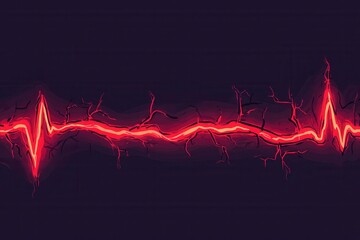 Heartbeat line design digital art for health themes