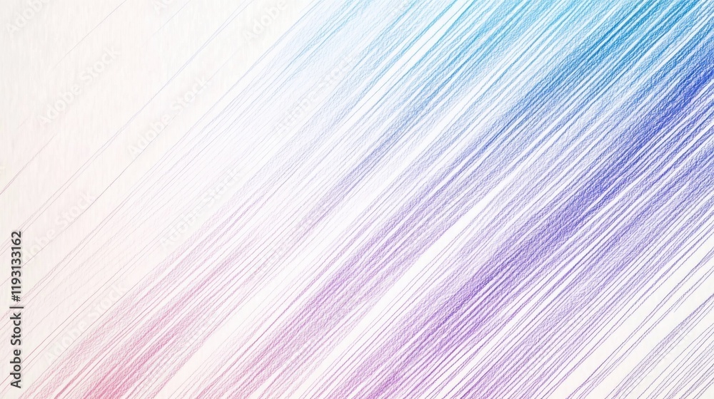 Poster symmetrical gradient design features minimalist pencil strokes with lavender and blue lines for cont