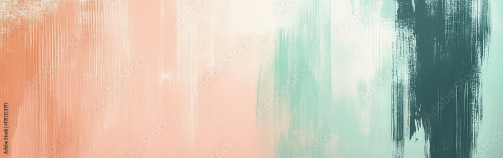 Poster Pencil strokes gradient featuring soft mint and peach hues creating balance and depth in a minimalist design