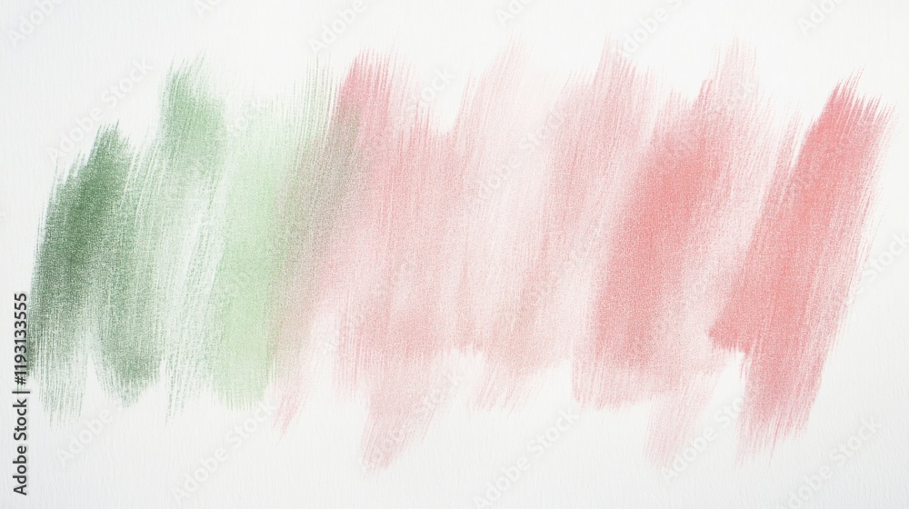 Poster Soft pastel strokes create a minimalist background with subtle transitions from pink to green fading into white space