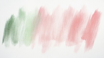 Obraz premium Soft pastel strokes create a minimalist background with subtle transitions from pink to green fading into white space