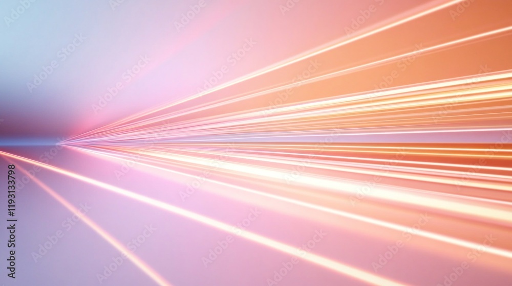 Wall mural light trails converging into the horizon creating a sense of speed and motion
