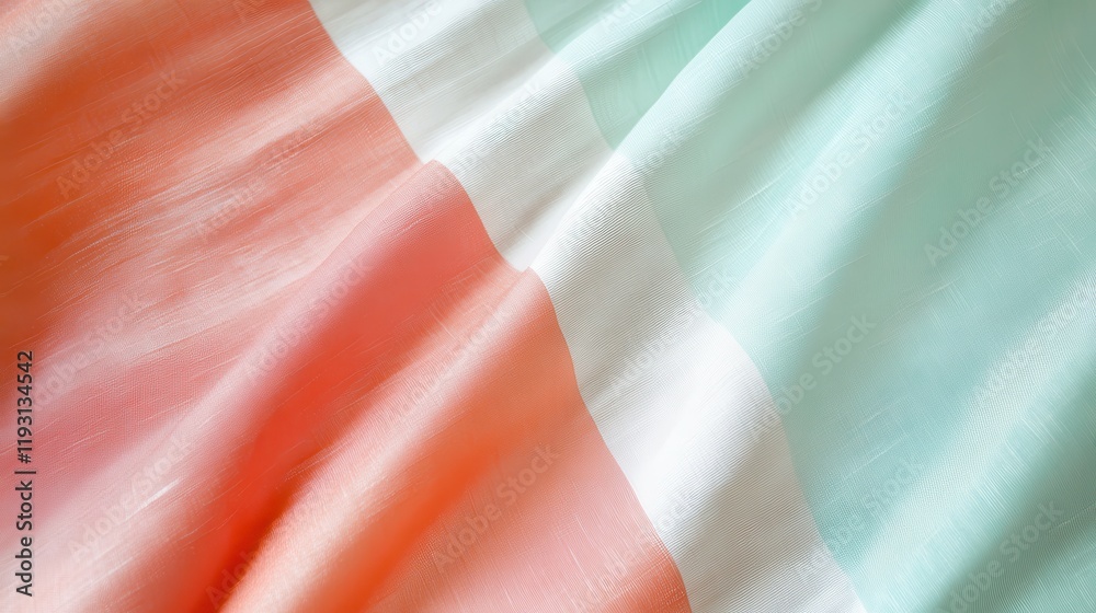 Poster elegant coral and mint horizontal bands create a serene backdrop for modern design