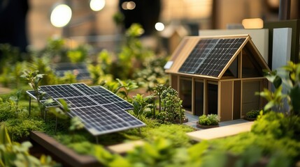 Fototapeta premium Community gathers at Earth Day fair highlighting sustainable products and renewable energy solutions