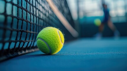 Tennis Ball on Court: A Close-Up Shot