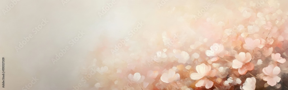 Poster soft blush pink and cream bokeh with muted gray background creates a romantic atmosphere for any occ