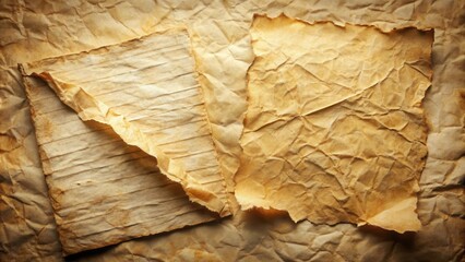 Aged and Wrinkled Paper Sheets, a Textured Background for Vintage Designs