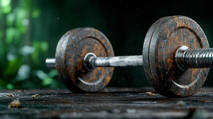Rusty Metal Barbell Fitness