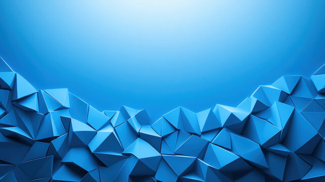 Abstract blue geometric shapes create dynamic and modern background, perfect for technology or design themes, evoking sense of innovation and creativity