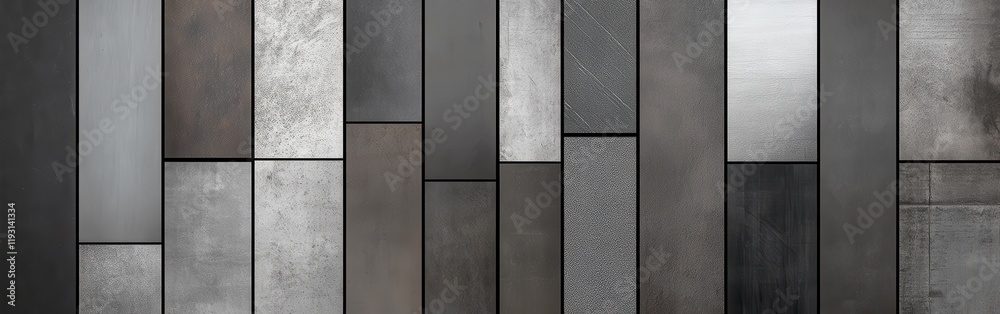 Poster sleek monochrome design featuring geometric patterns in varying shades of gray showcasing simplicity
