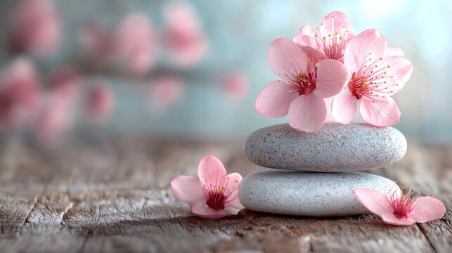 12011935 19 A relaxing spa environment promoting mindfulness and stress management Stock Photo with side copy space