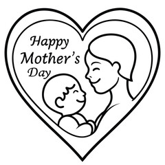 Happy mother's day typography design with white background