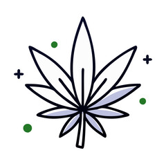 Cannabis Leaf Icon on a white background