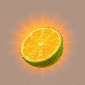 slice of orange on green