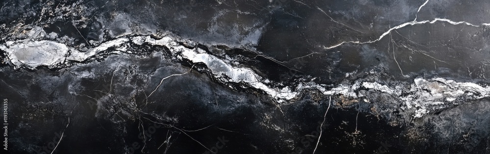 Poster Rugged concrete surface displaying deep charcoal and slate gray with silver streaks and subtle cracks for a bold industrial aesthetic