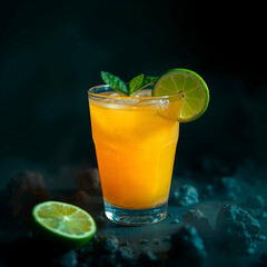 Fototapeta premium cocktail with lime and mint