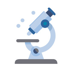 Microscope Icon in flat design against a white background