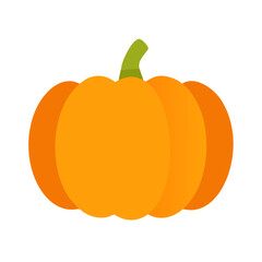 Pumpkin Icon illustration in bright orange on white background