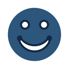 Fototapeta premium Smiley Face Icon expressing happiness in blue color