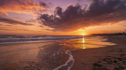 sunset on the beach