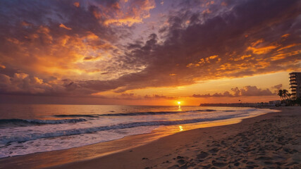 sunset on the beach