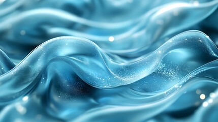 Obraz premium Abstract Blue Liquid Waves Background, Sparkling Texture, Smooth Surface, Design Element