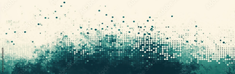 Aufkleber sophisticated halftone design featuring teal and dark emerald green gradient on a neutral background