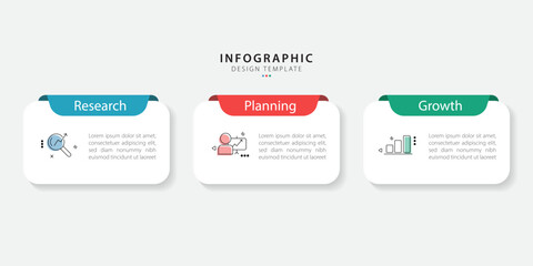 Obraz premium Business infographic template. 3 Step timeline journey. Process diagram, 3 options on white background, social media post, Infograph elements vector illustration. 