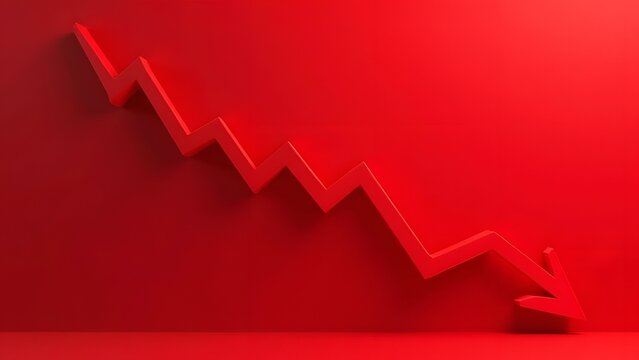 crisis finance graph down arrow business chart 3d