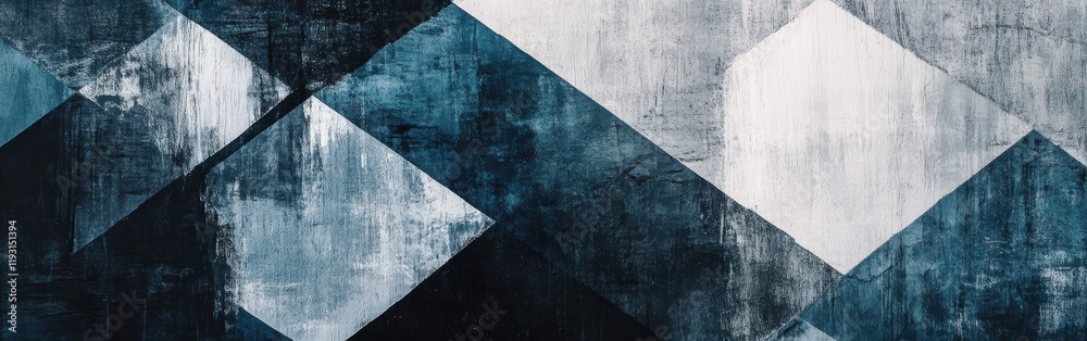 Poster Bold minimalist design featuring pencil strokes in geometric patterns with a striking color palette
