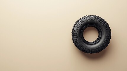Robust off-road tire featuring aggressive tread for enhanced traction on muddy and rocky trails style book illustration