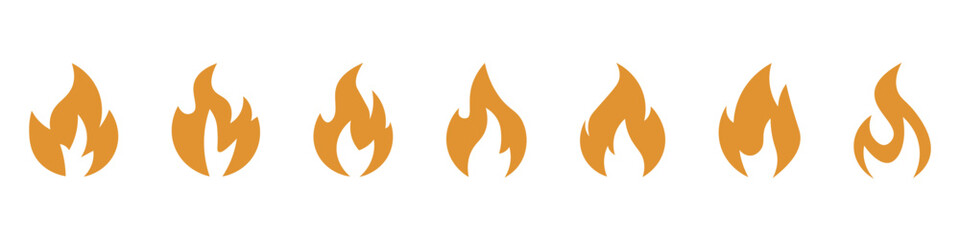 Fire  icons .Fire icon collection.Flat  style.Vector illustration.