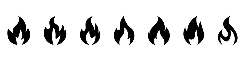 Fire  icons .Fire icon collection.Flat  style.Vector illustration.