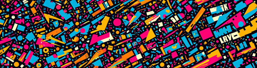 illustrazione sfondo con elementi astratti e motivi geometrici a tema surreale