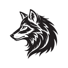 A Wolf Head Illustration Silhouette is a striking, artistic depiction of a wolf's head rendered as a silhouette. This design emphasizes the wolf's distinct features, such as its sharp ears.