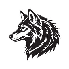 A Wolf Head Illustration Silhouette is a striking, artistic depiction of a wolf's head rendered as a silhouette. This design emphasizes the wolf's distinct features, such as its sharp ears.