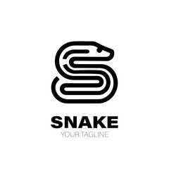 Snake Logo. Snake Logo Design. Snake Logo Brand. Snake Logo Vector Design Isolated on White Background