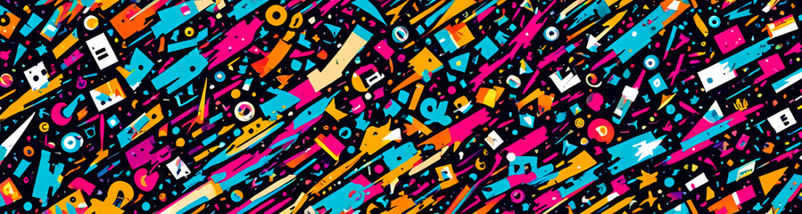 illustrazione sfondo con elementi astratti e motivi geometrici a tema surreale