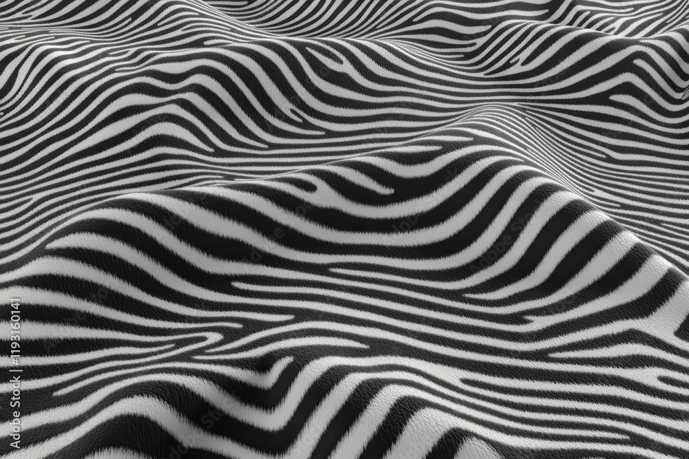 Poster abstract pattern of black and white wavy lines creating a dynamic visual texture for artistic backgr