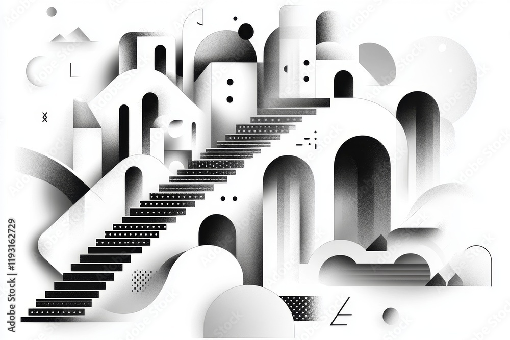 Aufkleber a stylized design of the rialto bridge, depicted with bold outlines and simple geometric shapes in s