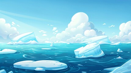 Ice Floes in the Sea Vector Illustration Cartoon Vector