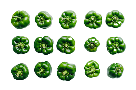 green capsicum isolated on a transparent background