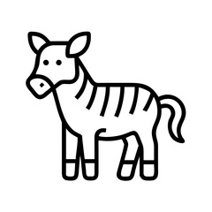 zebra icon, zebra line art - simple line art of zebra, perfect for zebra logos and icons and themed design